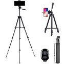 Statyw tripod z uchwytem na telefon pilotem Bluetooth 35-103 cm