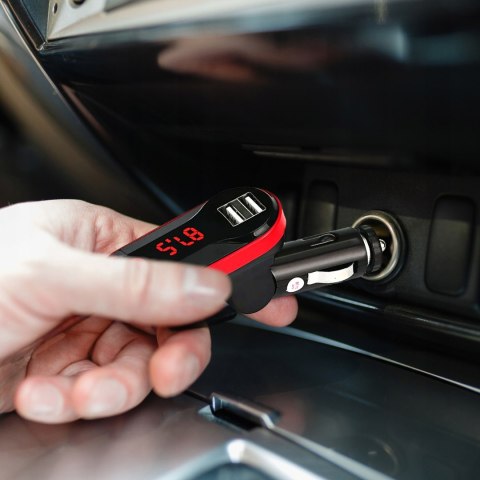 Transmiter FM samochodowy z ładowarką MP3 Bluetooth USB SD LCD