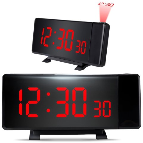 Zegar budzik z projektorem 10 stopni głośności ekran 8''