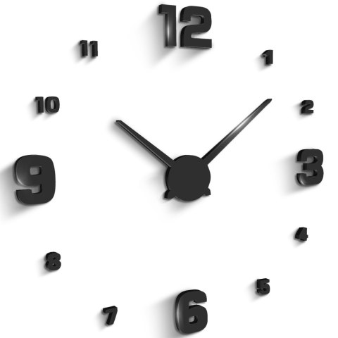 Zegar ścienny 3D nowoczesny przyklejany XXL śr. 70-130 cm - czarny