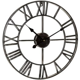 Zegar ścienny retro cyfry rzymskie LOFT śr. 50 cm - czarny