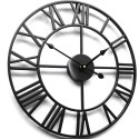 Zegar ścienny retro cyfry rzymskie LOFT śr. 50 cm - czarny