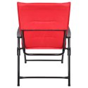 KRZESŁO OGRODOWE SKŁADANE 59X66X45/90CM Z PODUSZKĄ CZERWONE