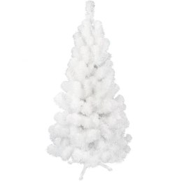 Biała choinka świerkowa na plastikowej podstawie 120 cm