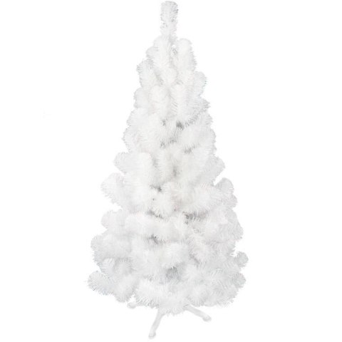 Biała choinka świerkowa na plastikowej podstawie 120 cm