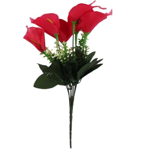 Bukiet 7 CALLI z bukszpanem 37 cm CZERWONY
