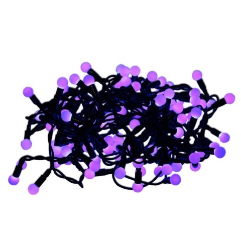 Fioletowe Lampki Choinkowe 100 LED - Perełki, Zasilanie Sieciowe, 8m Długości