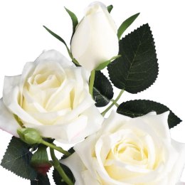 GAŁĄZKA Z 3 RÓŻAMI 56 CM BIAŁA