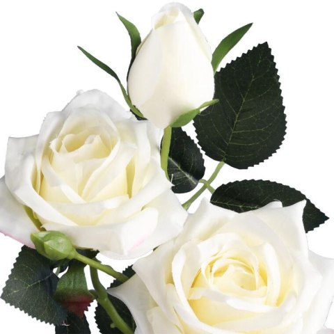 GAŁĄZKA Z 3 RÓŻAMI 56 CM BIAŁA