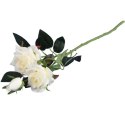 GAŁĄZKA Z 3 RÓŻAMI 56 CM BIAŁA