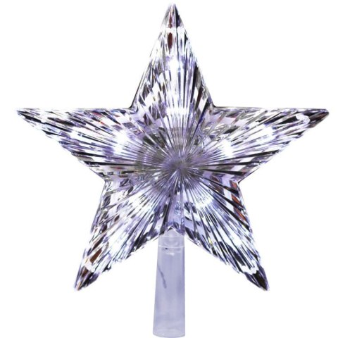 Gwiazda LED na czubek choinki z płynącym białym światłem