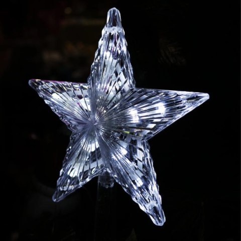 Gwiazda LED na czubek choinki z płynącym białym światłem