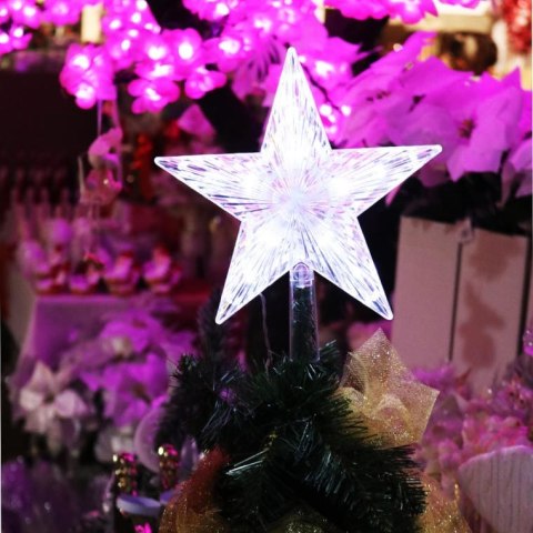 Gwiazda LED na czubek choinki z płynącym białym światłem