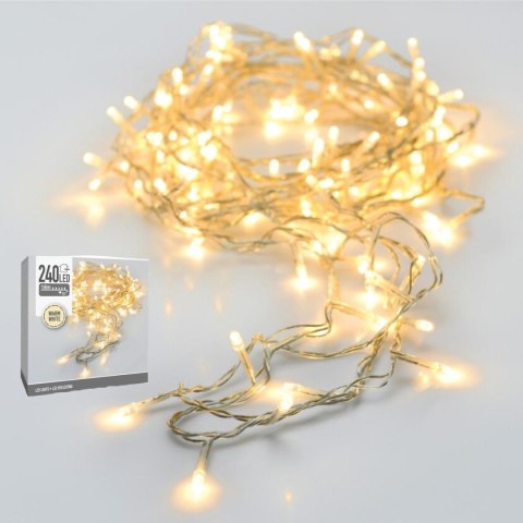 LAMPKI CHOINKOWE ŁAŃCUCH ŚWIETLNY 240 LED CIEPŁY BIAŁY PRZEŹROCZYSTY PRZEWÓD LAMPKI CHOINKOWE ŁAŃCUCH ŚWIETLNY 240 LED CIEPŁY BIAŁY PRZEŹROCZYSTY PRZEWÓD