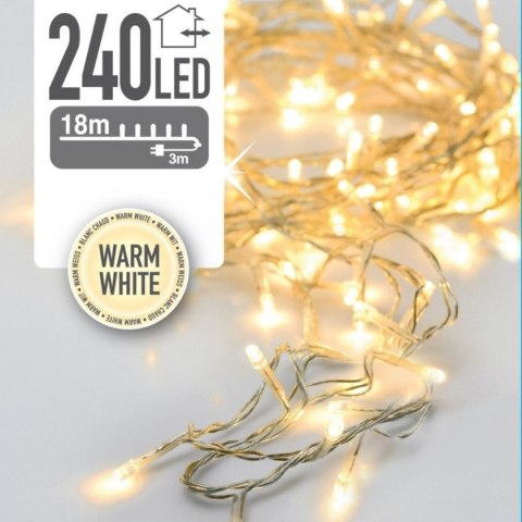 LAMPKI CHOINKOWE ŁAŃCUCH ŚWIETLNY 240 LED CIEPŁY BIAŁY PRZEŹROCZYSTY PRZEWÓD LAMPKI CHOINKOWE ŁAŃCUCH ŚWIETLNY 240 LED CIEPŁY BIAŁY PRZEŹROCZYSTY PRZEWÓD