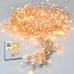 LAMPKI CHOINKOWE ŁAŃCUCH ŚWIETLNY 240 LED TIMER CIEPŁY BIAŁY PRZEŹROCZYSTY PRZEWÓD
