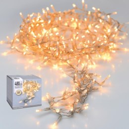 LAMPKI CHOINKOWE ŁAŃCUCH ŚWIETLNY 480 LED TIMER CIEPŁY BIAŁY PRZEŹROCZYSTY PRZEWÓD