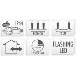 LAMPKI CHOINKOWE ŁAŃCUCH ŚWIETLNY 750 LED FLASH CIEPŁY BIAŁY