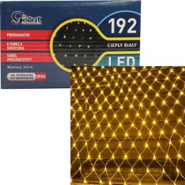 Lampki Choinkowe LED na Siatce 3x2m, Ciepły Biały, Zasilanie Sieciowe, Przeznaczone do Użycia Zewnętrznego