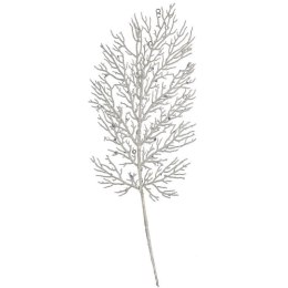 Świąteczna Dekoracja - Opalizujący Biały Liść Brokatowy