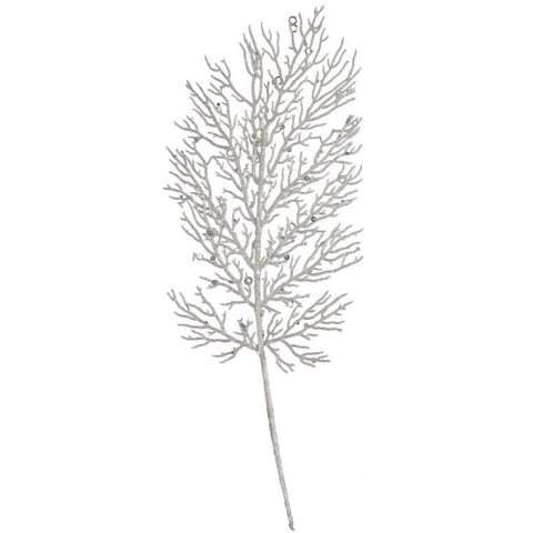 Świąteczna Dekoracja - Opalizujący Biały Liść Brokatowy