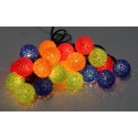 Sznur Kolorowych Lampek LED w Kształcie Kulek, 4,75m, Zasilanie Sieciowe