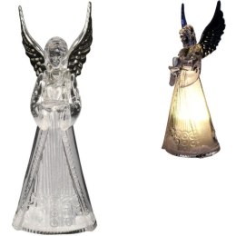 Anioł świecący lampka figurka świąteczna ozdoba aniołek led na baterie srebrny