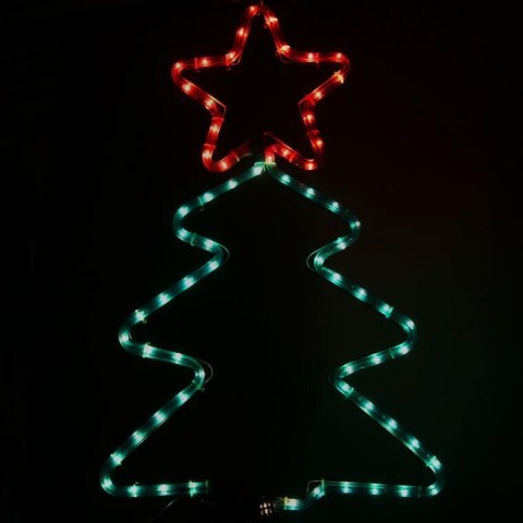 BOŻONARODZENIOWA DEKORACJA Z WĘŻA ŚWIETLNEGO LED- CHOINKA 50 CM