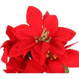 Bukiet 5 POINSECJI WELUROWYCH 32 cm KOLOR CZERWONY