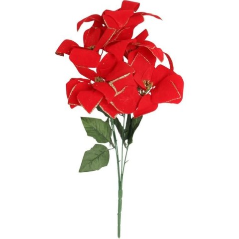 Bukiet 5 POINSECJI WELUROWYCH 56 cm KOLOR CZERWONY