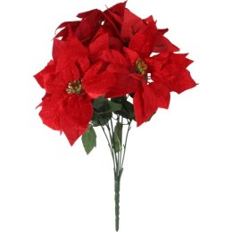 Bukiet 7 ELEGANCKICH WELUROWYCH POINSECJI 55 cm KOLOR CZERWONY