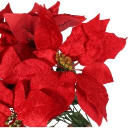 Bukiet 7 ELEGANCKICH WELUROWYCH POINSECJI 55 cm KOLOR CZERWONY