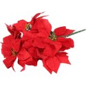 Bukiet 7 ELEGANCKICH WELUROWYCH POINSECJI 55 cm KOLOR CZERWONY