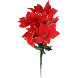 Bukiet 7 POINSECJI Z BROKATEM 33 cm KOLOR CZERWONY