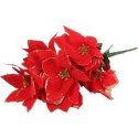 Bukiet 7 POINSECJI Z BROKATEM 33 cm KOLOR CZERWONY