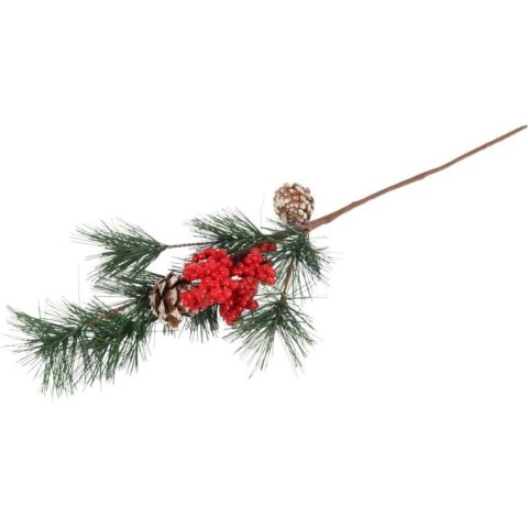 GAŁĄZKA MODRZEW z JARZĘBINĄ 57 CM czerwona