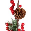 GAŁĄZKA ŚWIERKOWA z JARZĘBINĄ 60 CM czerwona