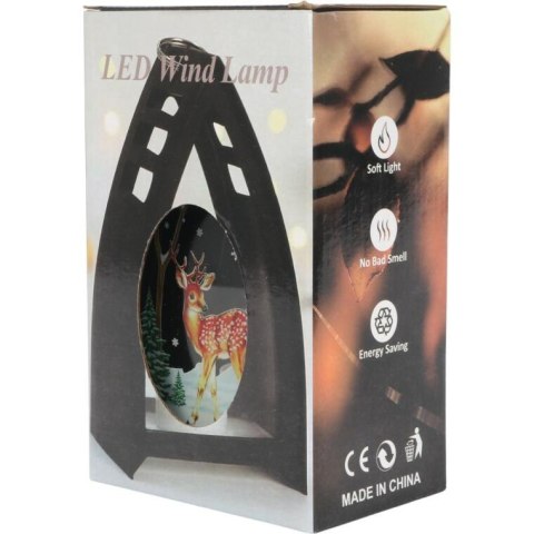 LAMPION ŚWIĄTECZNY LATARENKA DEKORACJA ŚWIETLNA LED BOŻE NARODZENIE RENIFER