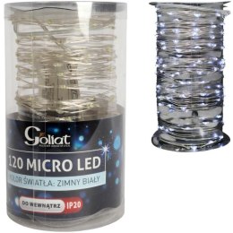LAMPKI CHOINKOWE 120 LED IP20 ZIMNY BIAŁY NA BATERIE