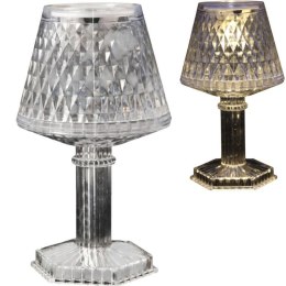 Lampka stołowa LED bateria, przezroczysta 12 cm