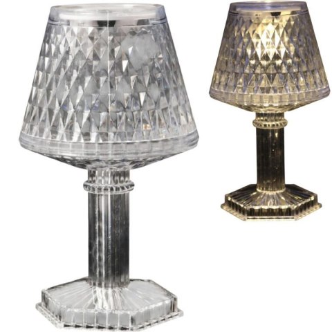 Lampka stołowa LED bateria, przezroczysta 12 cm
