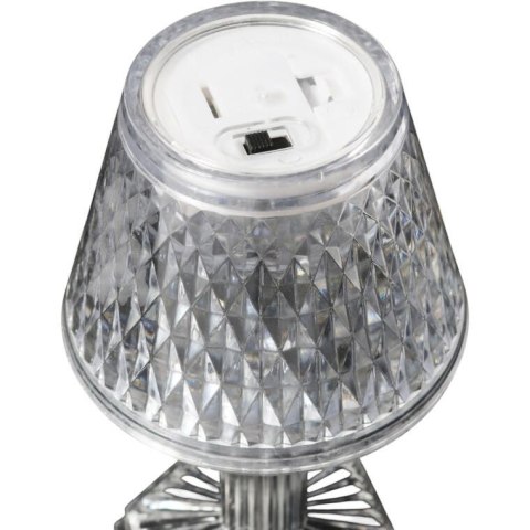 Lampka stołowa LED bateria, przezroczysta 12 cm