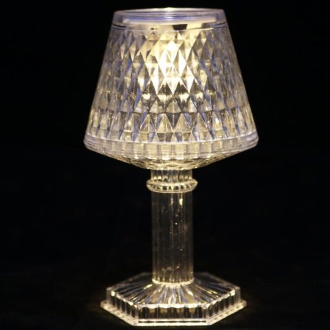 Lampka stołowa LED bateria, przezroczysta 12 cm