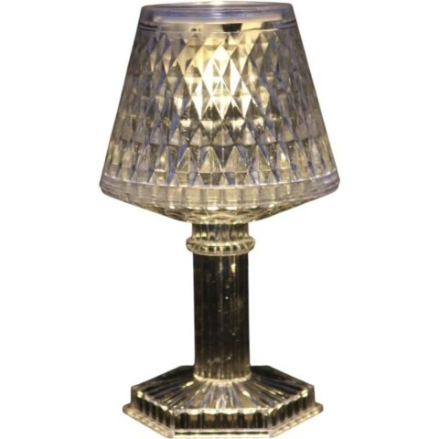 Lampka stołowa LED bateria, przezroczysta 12 cm