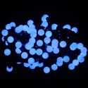 Lampki choinkowe na sznurze 100 LED PEREŁKI NIEBIESKIE