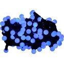 Lampki choinkowe na sznurze 100 LED PEREŁKI NIEBIESKIE