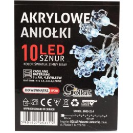 Lampki choinkowe na sznurze AKRYLOWE ANIOŁKI 10 led na baterie