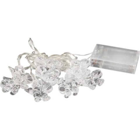 Lampki choinkowe na sznurze AKRYLOWE ANIOŁKI 10 led na baterie