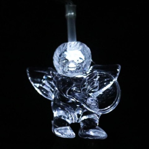 Lampki choinkowe na sznurze AKRYLOWE ANIOŁKI 10 led na baterie