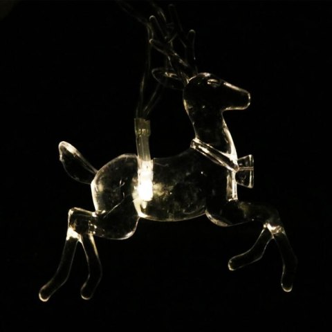 Lampki choinkowe na sznurze AKRYLOWE RENIFERY 10 led na baterie 10 cm